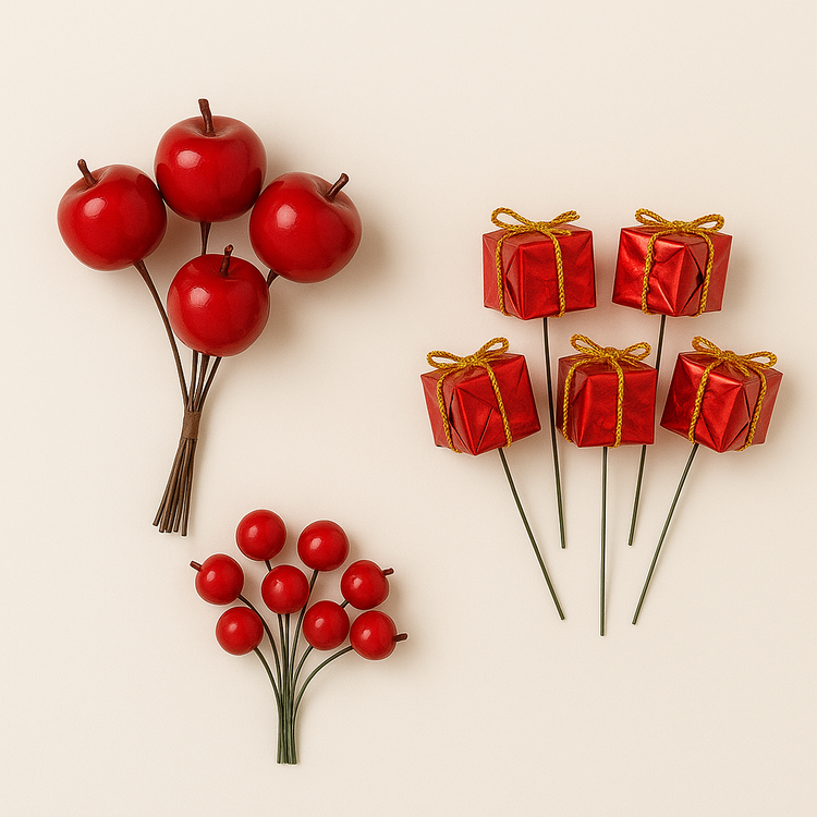 Geschenke am Drähtchen 6 Stck - rot