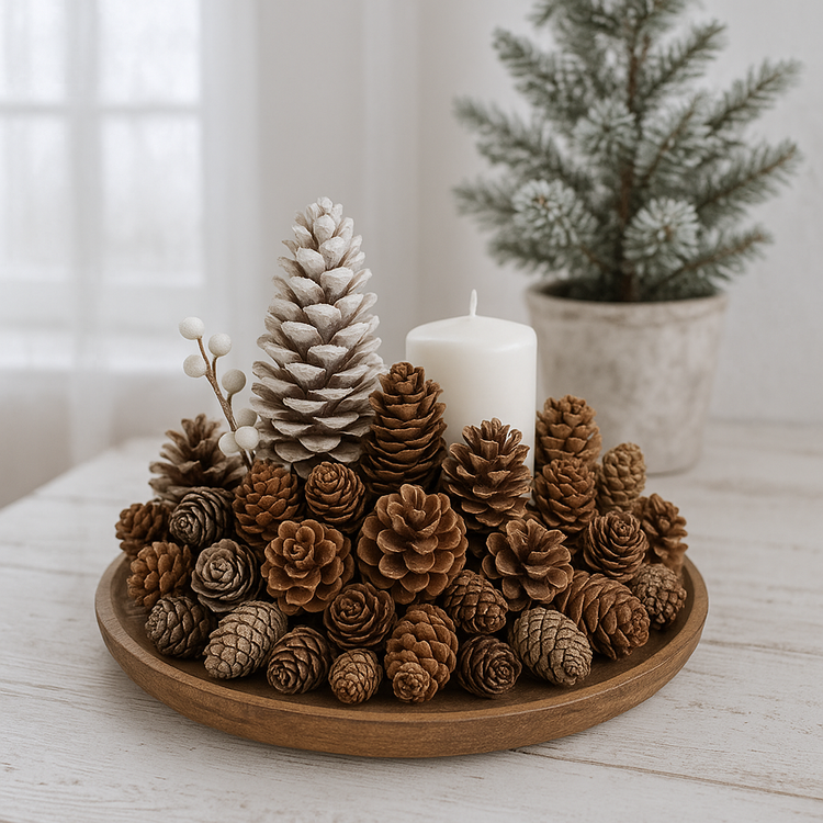 Set of dried cones: pine,pine,larch,douglas fir, beech 35-45 pcs.