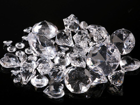 Diamenty Dekoracyjne 100 g | Kamienie Akrylowe Przezroczyste 20–40 mm | Do Dekoracji, Świec, Ślubów, Rękodzieła