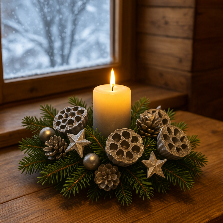 Lotod Durchmesser 6-8 cm 6 Stck silbern lackiert