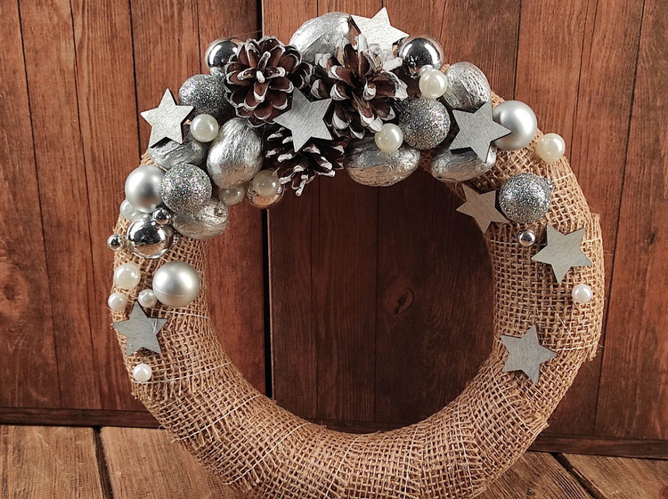 Originelles Set (A) Perlen  silbern-weiß-blau