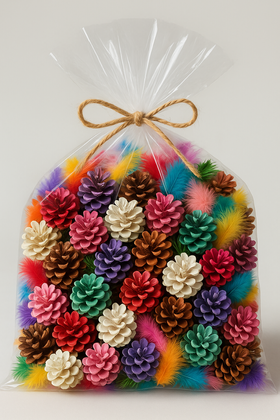 Handmade Christmas decorations - White Christmas tree flowers - 30 pcs / pack