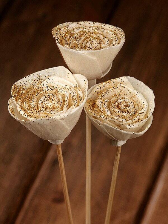 Dried salt flowers 45-50 pcs / pack - navy blue and white