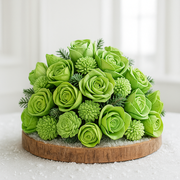 Dried flowers, 2-3 cm, ca. 30 pcs/pkg light green