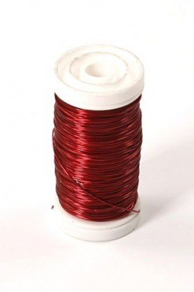 Floral copper wire on spool 75g - red