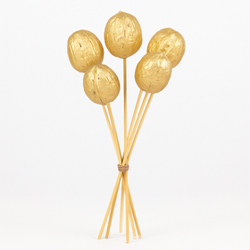 Exotische Früchte am Stäbchen, 6 Stücke - 30 cm, golden