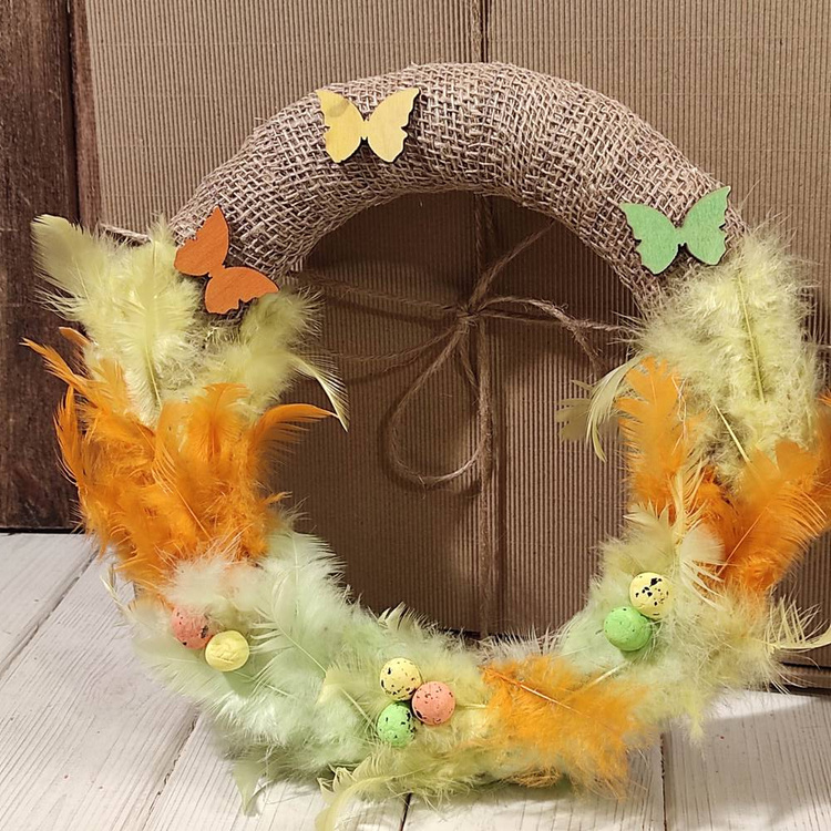 Spring jute wreath 25 cm 