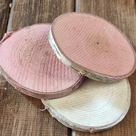 Holzscheibe zur Dekoration, Birke 10-12 cm dick. 1-2 cm 3er Packung