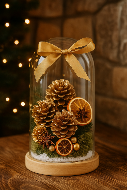 Pine cone, golden 12 pcs/ pkg