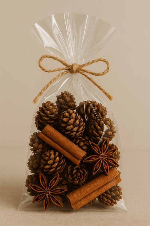 Winter potpourri with cinnamon, pine cones, anise