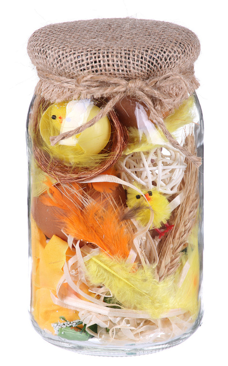 Kompozycja wiosenna zamknięta w szkle 