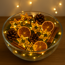 Acrylic orange open stars ca. 16 pcs - 50 g, 3 cm