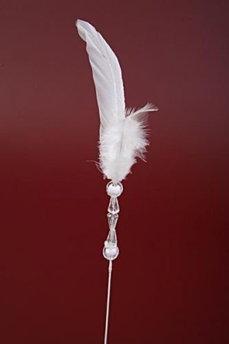 Feathers on stick with crystals 3 pcs.