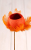 Bell cup on stick with feathers -orange
