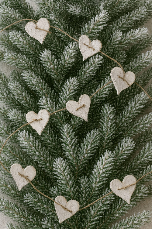 Garland of birchen hearts 150cm 