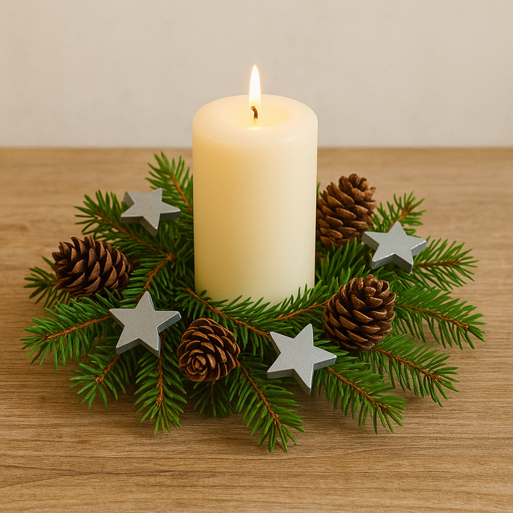 Weihnachtsdekoration aus Holz, Holzsterne 3 cm-12 St./Pack