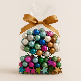 Glaskugeln am Draht, 20 mm, rosa-weiß, glanzlos/glänzend, Bündel von 18 Stücken