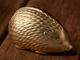 Ceramic Hedgehog 5/8 cm gold