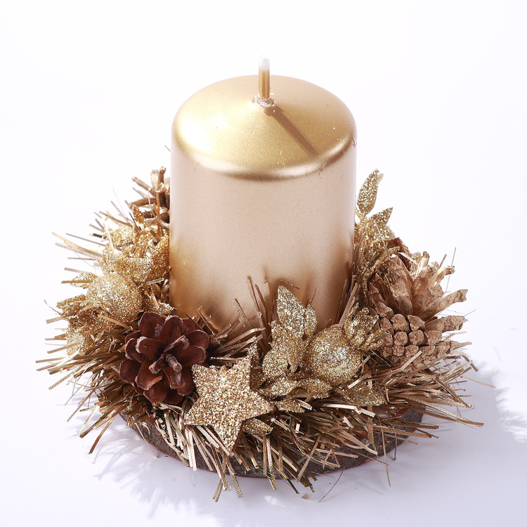 Pine cone, golden 12 pcs/ pkg