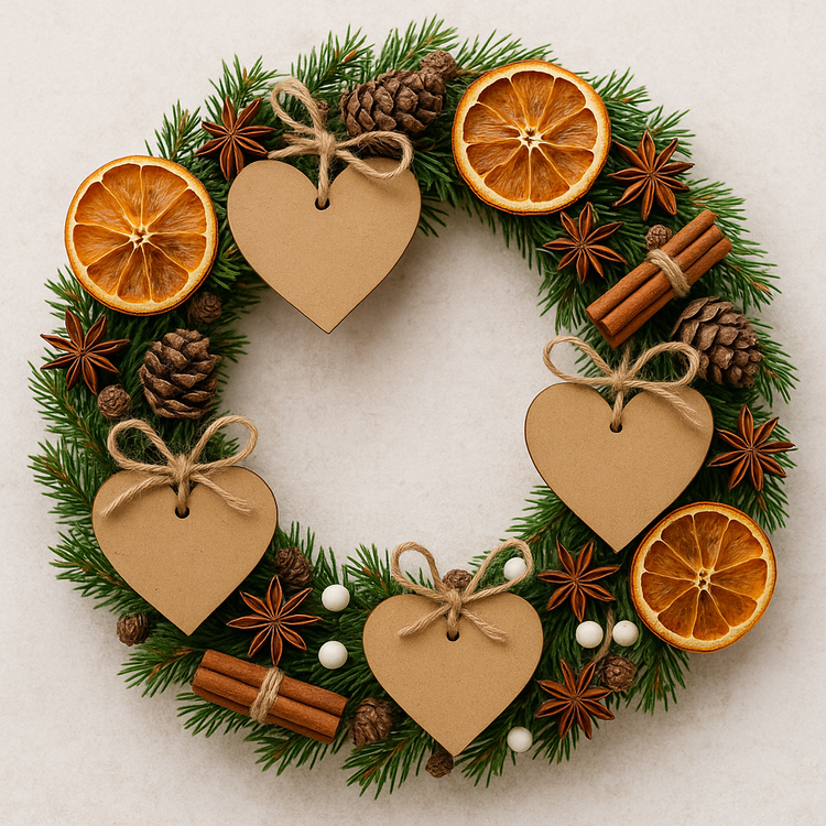 Weihnachtsdekoration aus Holz Holzherzen 10,8,6 cm-3 St./Pack