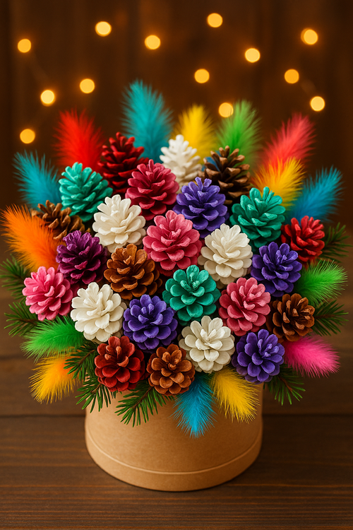 Handgefertigte Weihnachtsdekoration - Weiße Christbaumblumen - 30 St./Pack