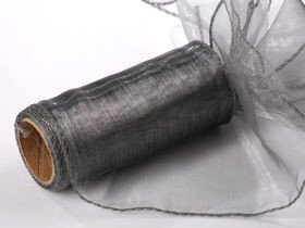 Organza, getrimmt 12 cm, Länge 9 rm (Silber)