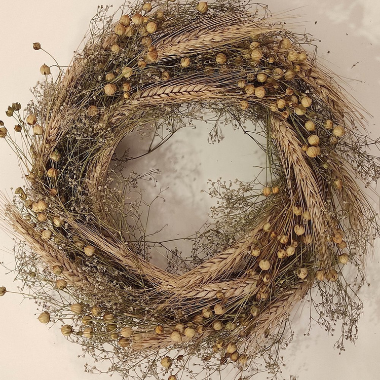 Bunch of grass, grains and linum, ca. 40 cm