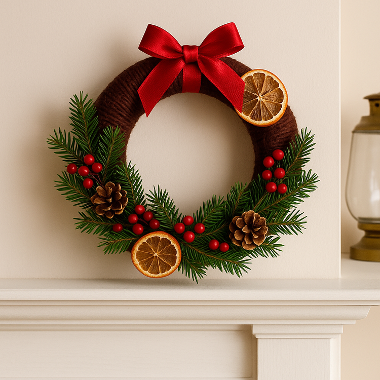 Jute wreath brown  ca. 25 cm