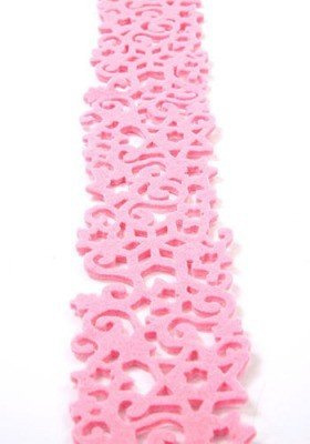 Rosa Filzgirlande, 6  cm / 180 cm