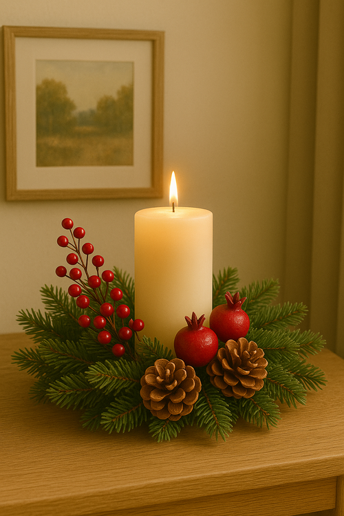 Apples on a wire, Christmas decoration