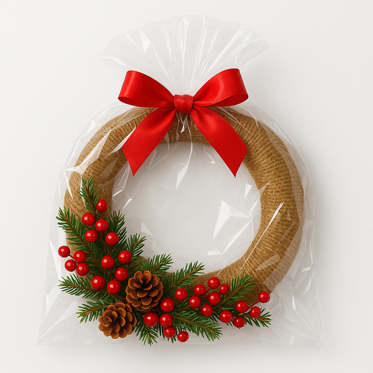 Jute wreath gold ca. 25 cm