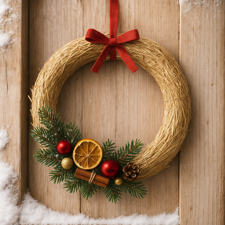 Wreath of straw 25 / 4 cm 