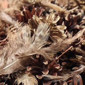 Wielkanocna dekoracja  suszone rośliny, pióra, korzonki, Ozdoby wielkanocne naturalne 0.5 l