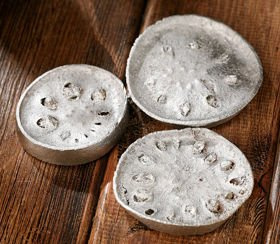 Melon lacquered slices 12pcs/pkg silver