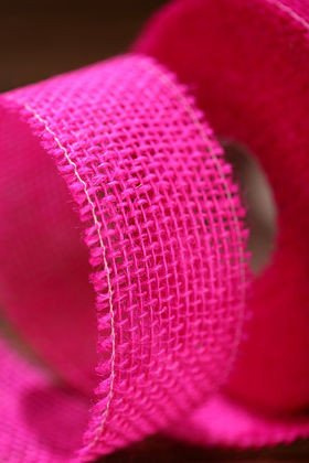 Jute ribbon thick (320 g/m2) 5 cm / 5 m pink