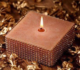 Goldene Kerze mit Diamanten 100 mm