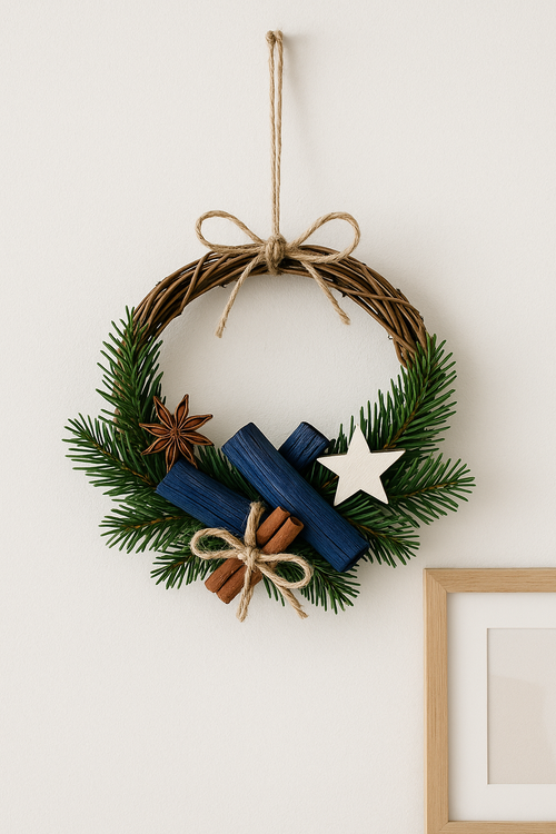 Holz, Länge 10-12 cm, 6 Stücke, blau