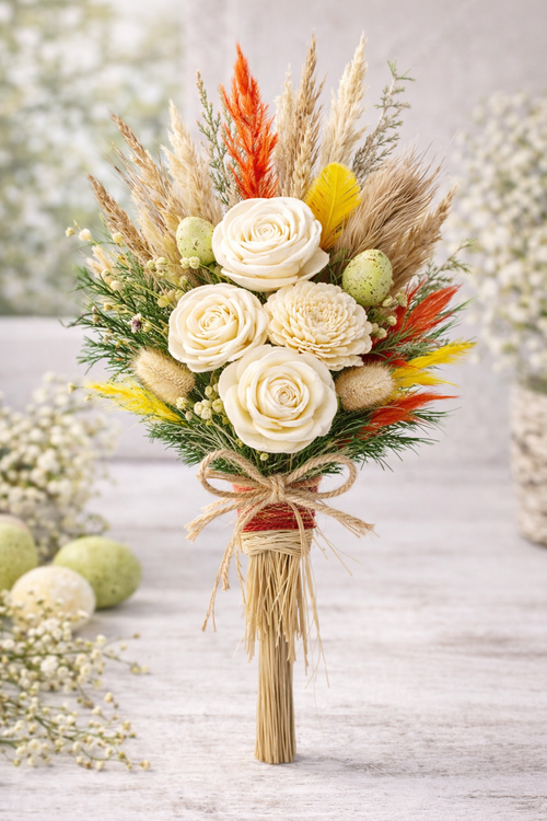 Handgefertigte Weihnachtsdekoration - Weiße Christbaumblumen - 30 St./Pack