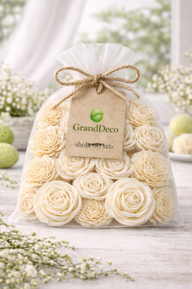 Handmade Christmas decorations - White Christmas tree flowers - 30 pcs / pack