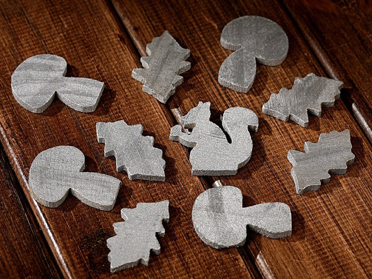 Happy wood pieces 3-5cm Silver 12pcs/pkg