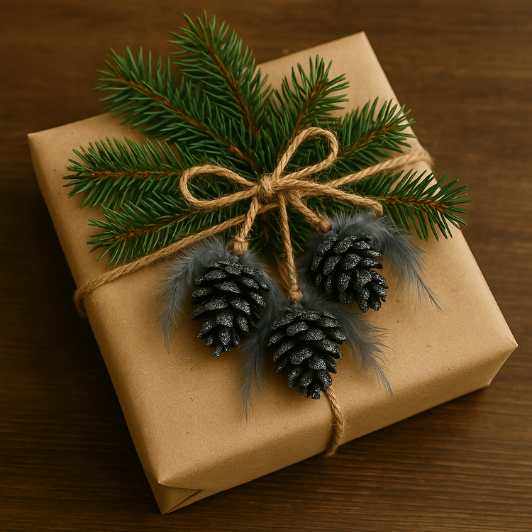 Set von 6 handgemachten Zapfen-Gehängen