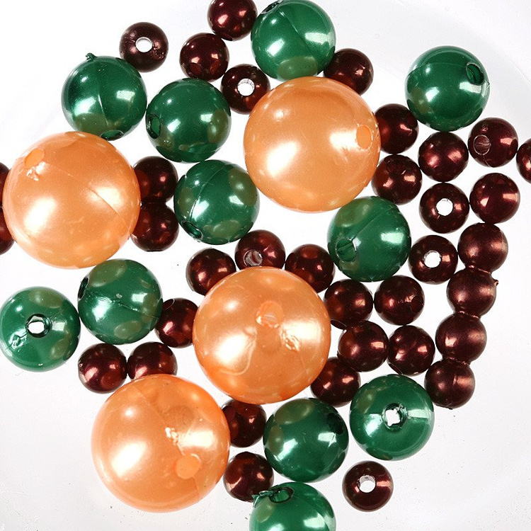 Perlen, Zierperlen 50g grün, braun, orange 
