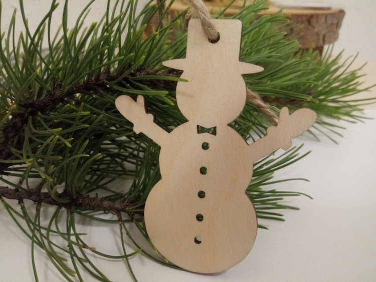 Wooden Christmas decorations, Snowmen, wooden Christmas tree decorations 10 cm