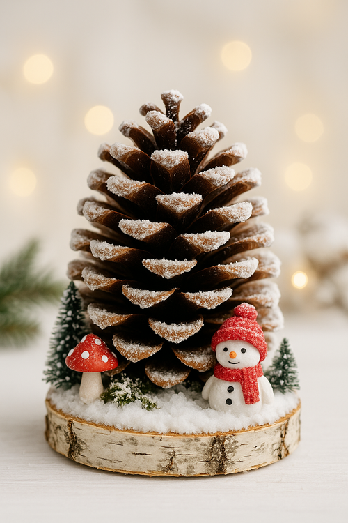 cone on a birch base