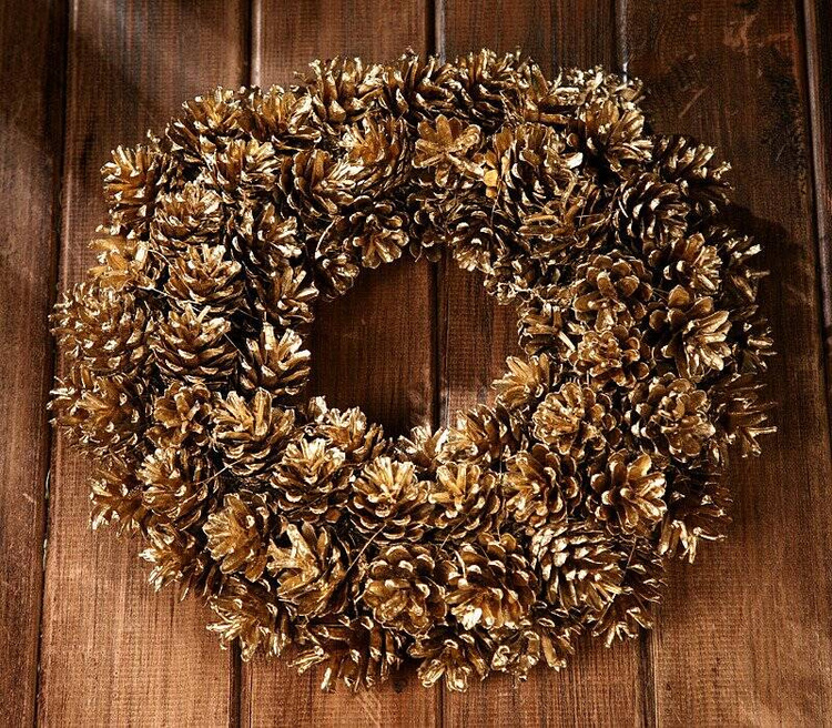 Złote szyszki dekoracyjne 12 szt. | Ozdoba świąteczna 4–6 cm | Naturalne szyszki do stroików, wieńców i DIY