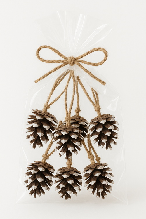 Cones, hand-painted pendants 6 / pack