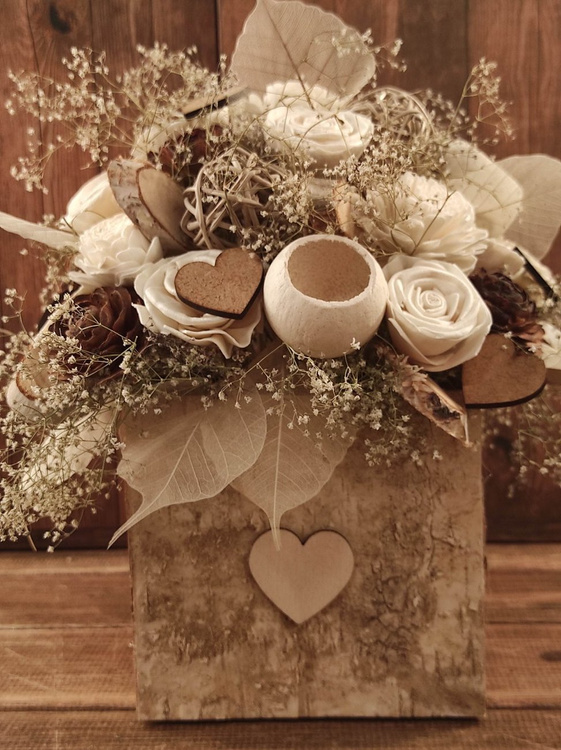 Bunch of grass, grains and linum, ca. 40 cm