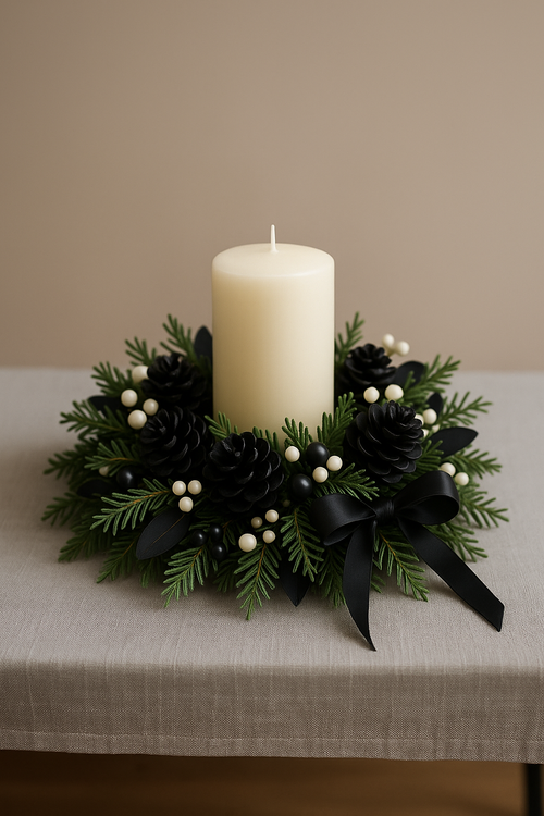 Dekoracje świąteczne Szyszki czarne 12 szt / op. 