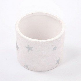 Keramischer Zylinder weiß mit Sternen 9 / 10 cm
