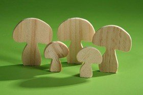 Wooden mushrooms 12 pcs/pkg